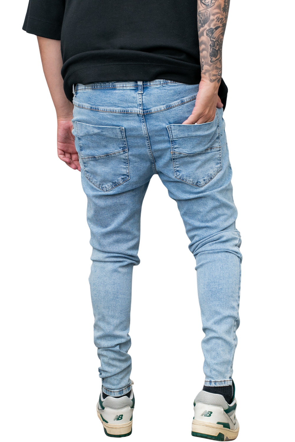 CALÇA LLEVA JEANS SUPER SKINNY C/ RASGOS RESPINGOS MARMORIZADA LL9016