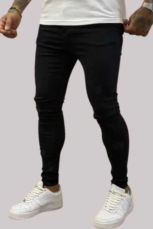 CALCA JEANS LLEVA SUPER SKINNY DETALHE DESTROYED