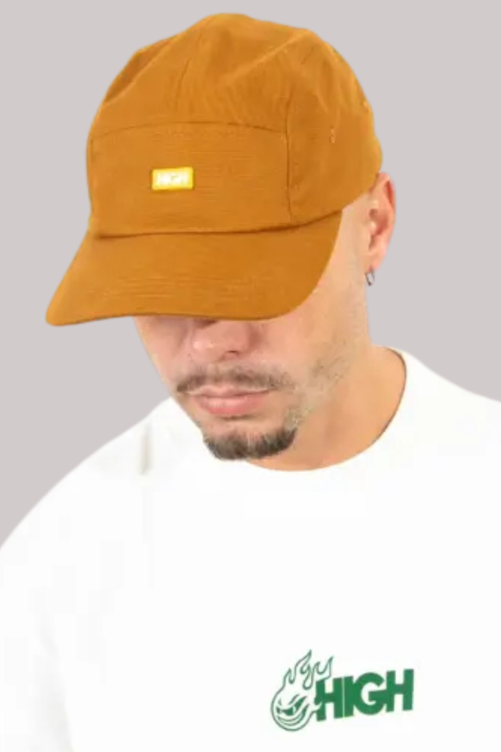 BONE HIGH TWILL 5 PANEL PATCH