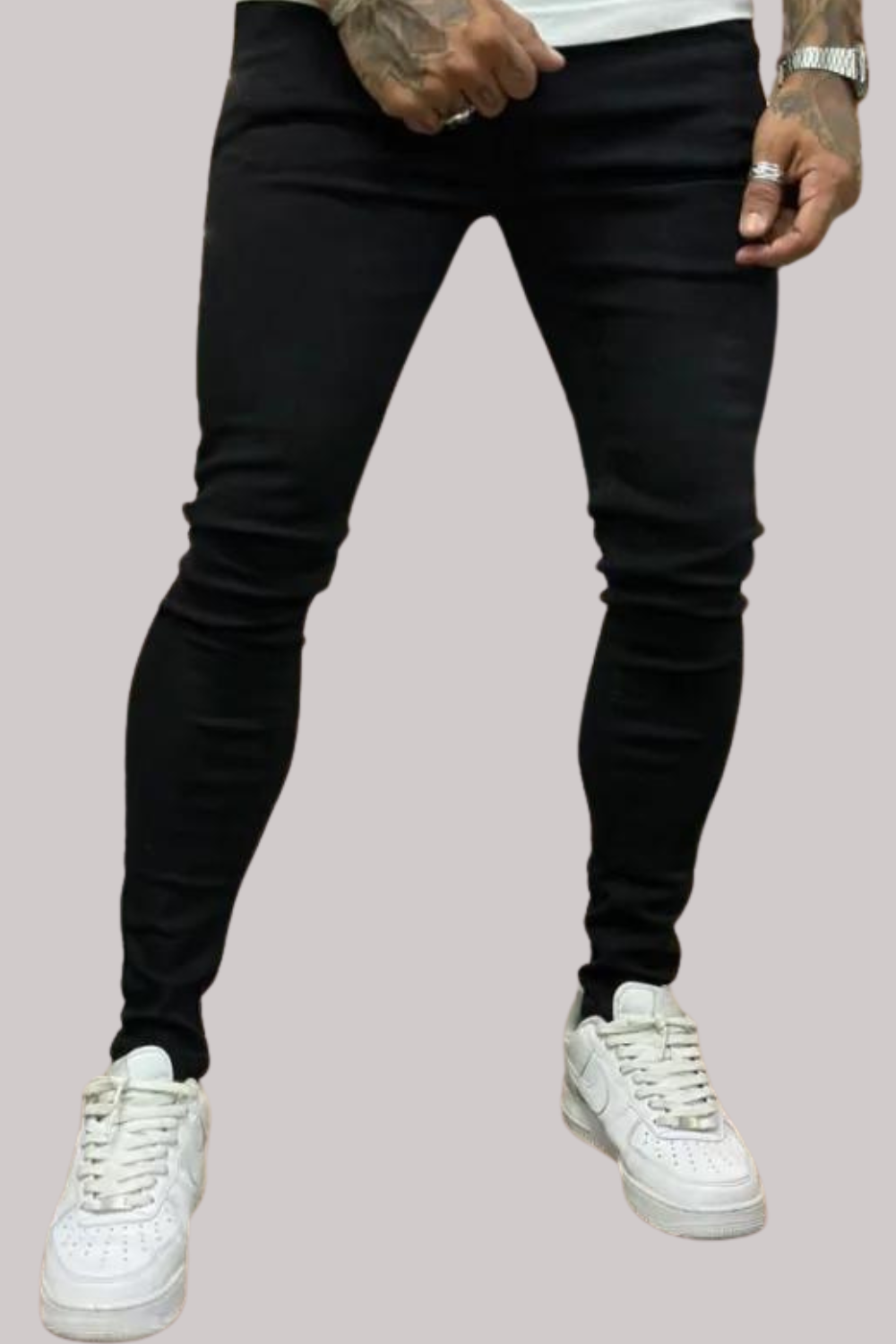 CALÇA LLEVA SUPER SKINNY JEANS PRETA LISA
