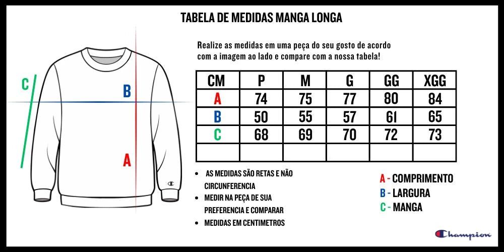 CAMISETA MANGA LONGA CHAMPION CLOG BORDADO T3244BY06145.PT