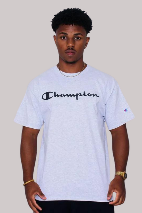 CAMISETA CHAMPION LEV MC SCRIPT ONE COLOR