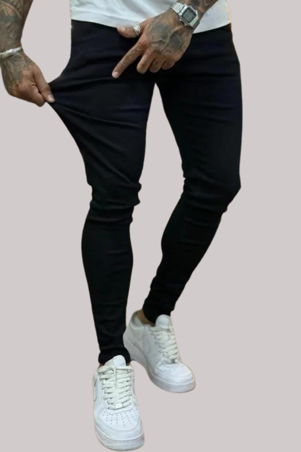 CALÇA LLEVA SUPER SKINNY JEANS PRETA LISA