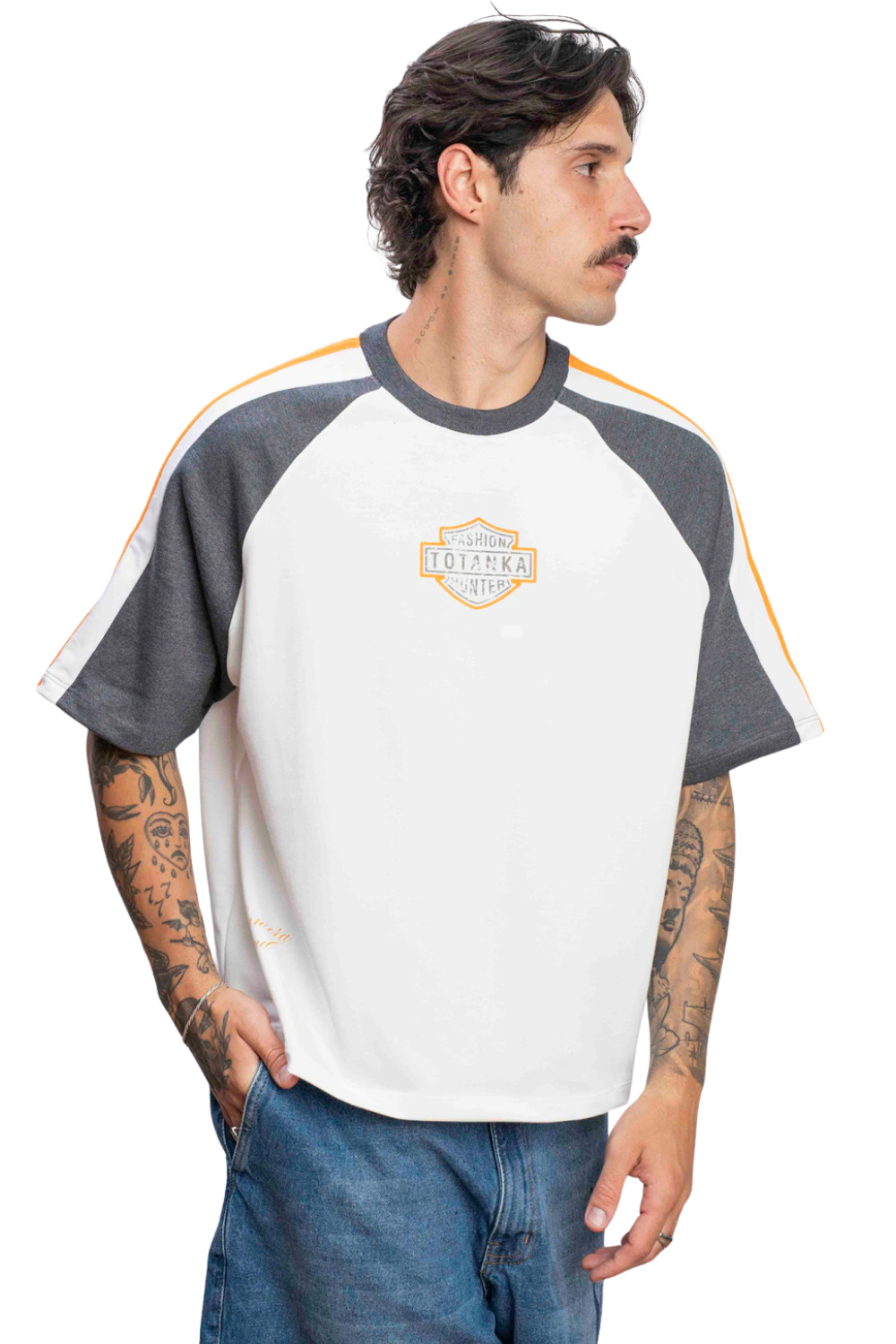 CAMISETA TOTANKA OVER TRAVERSE OV801166 OFF WHITE/CINZA