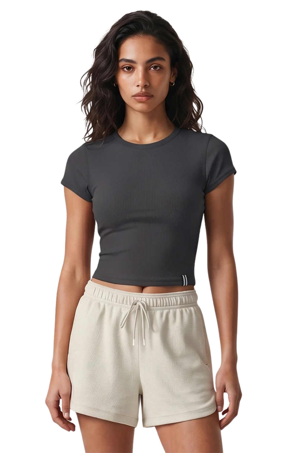 CAMISETA FEM FILA CROPPED LIFE RIBBED III F12SP00138 PRETO