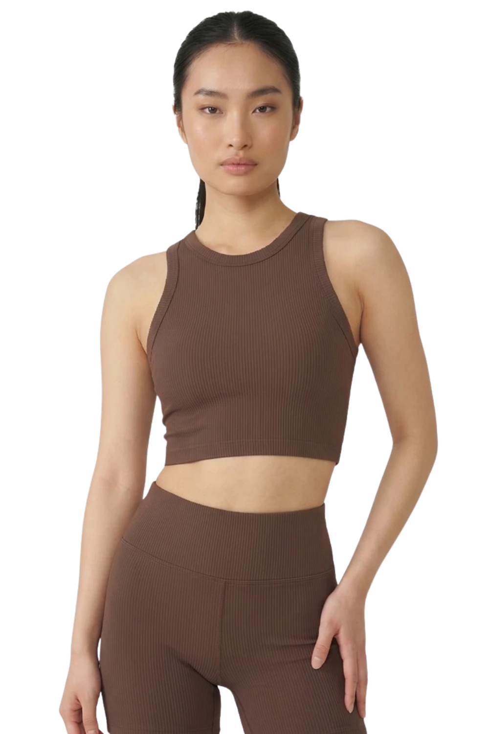 TOP FEM FILA CROPPED LIFE RIBBED III F12TR00125 MARROM CLARO