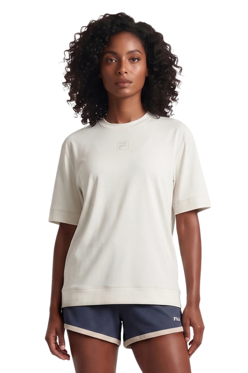 CAMISETA FILA FEM OVER BOX SOFT BLEND F12SP00124.3538 OFF WHITE