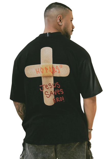 CAMISETA THE HOPERS OVERSIZED JESUS SAVES 0000272017 PRETO
