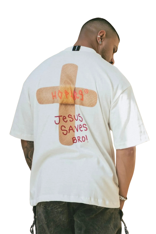 CAMISETA THE HOPERS OVERSIZED JESUS SAVES 0000272018 OFF WHITE