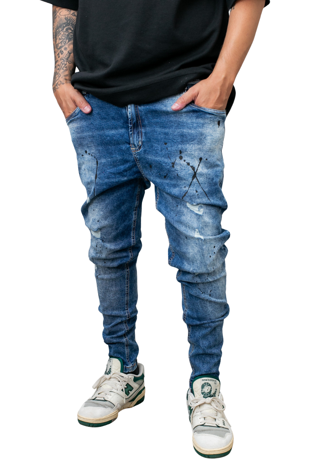 CALÇA LLEVA JEANS SUPER SKINNY C/ RASGO RESPINGO LL9006