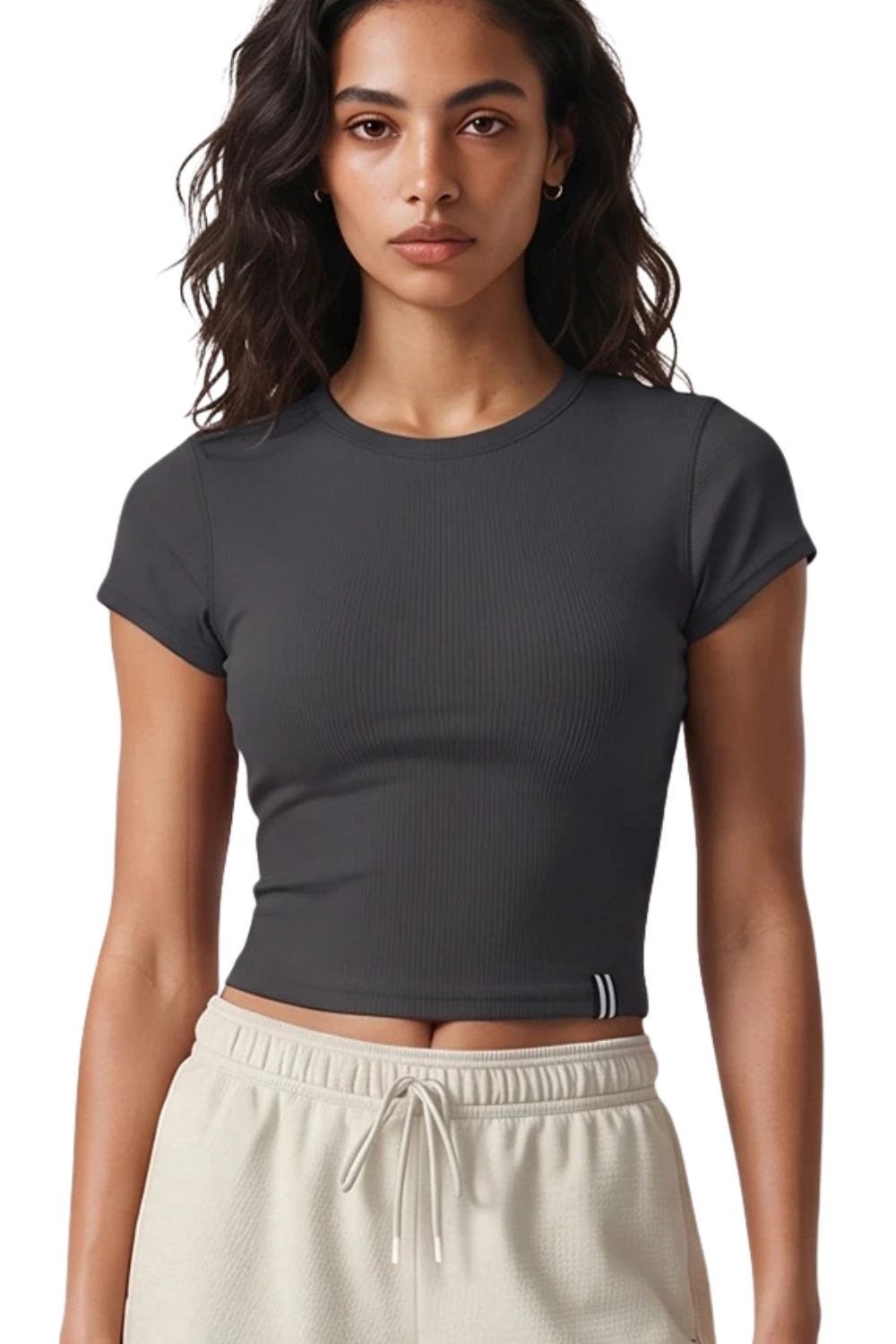 CAMISETA FEM FILA CROPPED LIFE RIBBED III F12SP00138 PRETO
