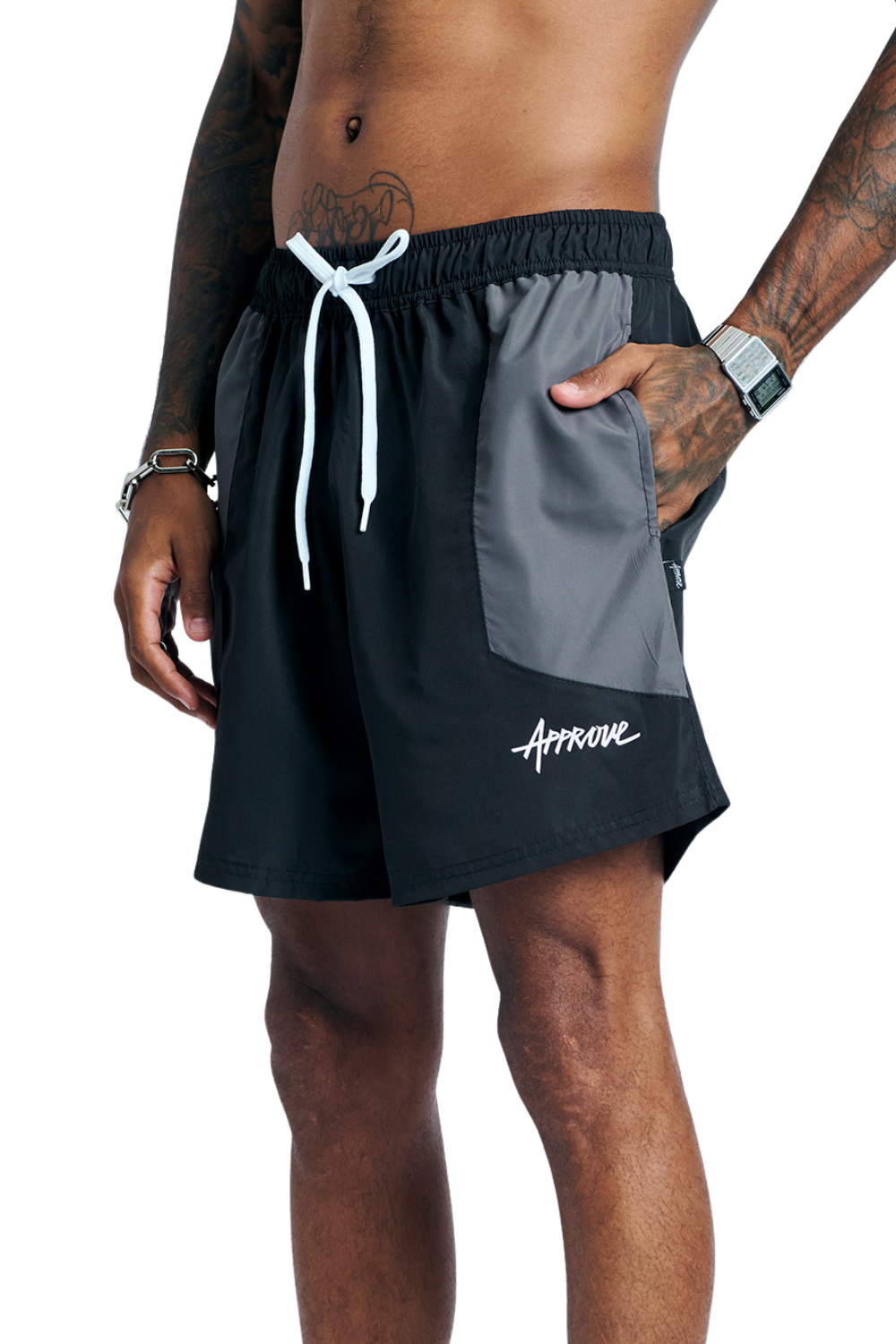 SHORTS APPROVE 7INCHES DOUBLE APP7730 PRETO