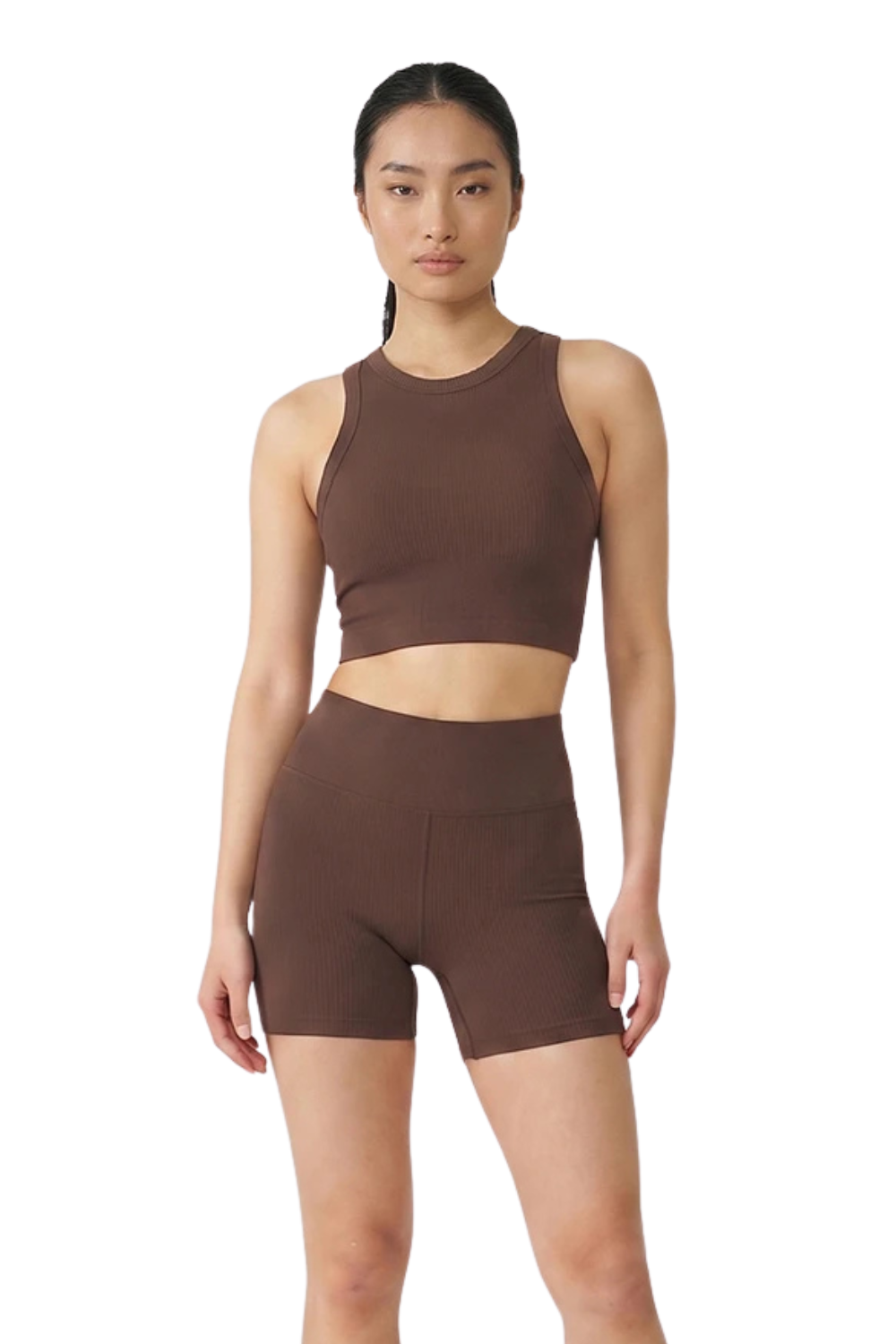 TOP FEM FILA CROPPED LIFE RIBBED III F12TR00125 MARROM CLARO