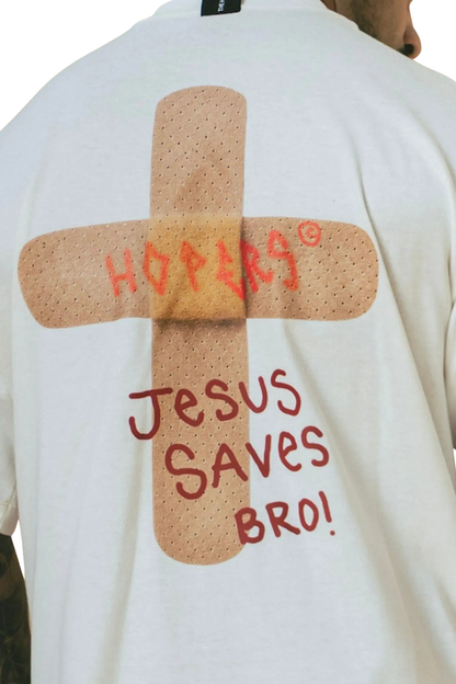 CAMISETA THE HOPERS OVERSIZED JESUS SAVES 0000272018 OFF WHITE