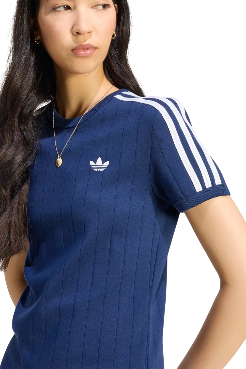 CAMISETA ADIDAS ORIGINALS FEM PINSTRIPE SLIM KS9992 NIGHT INDIGO