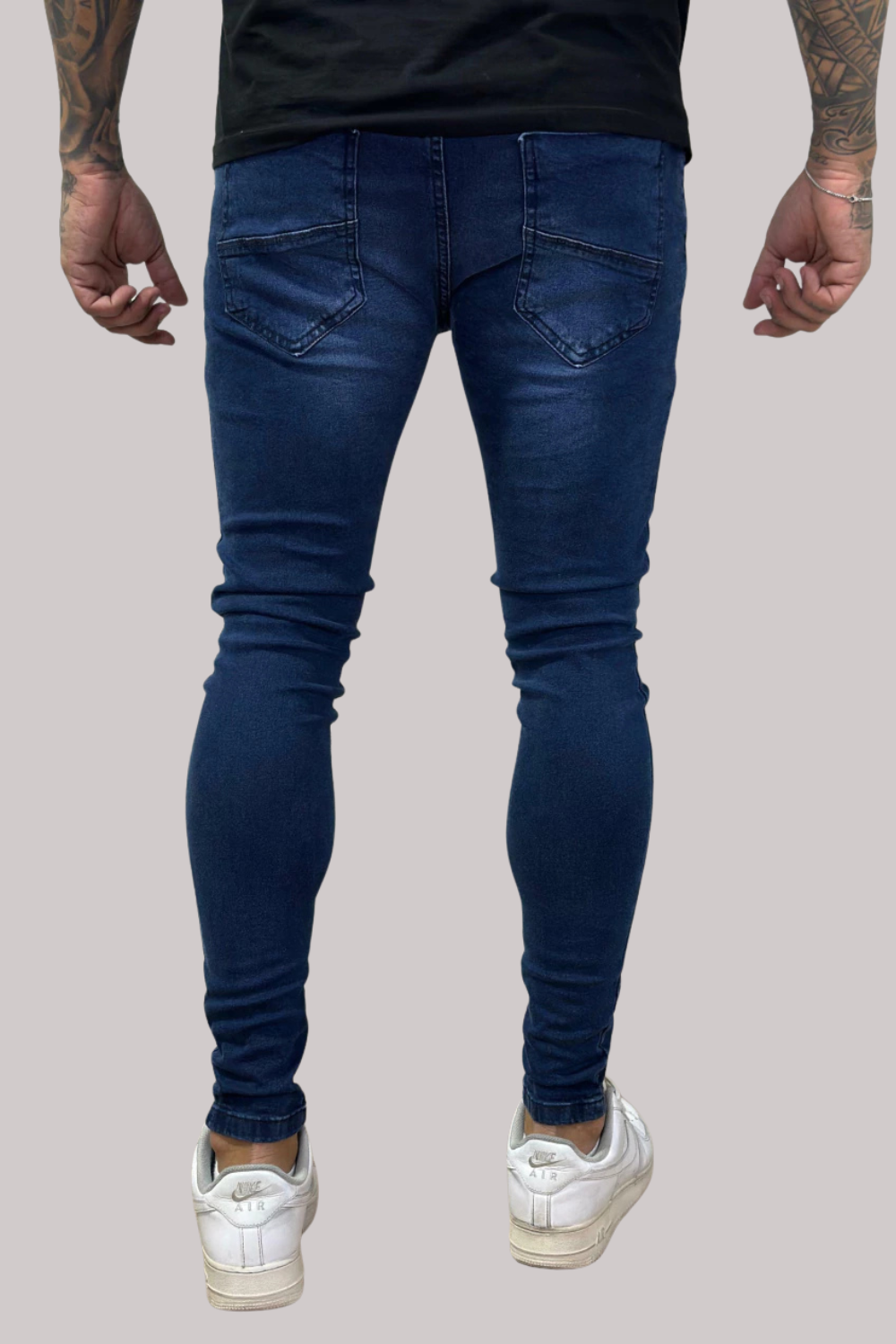 CALÇA LLEVA SUPER SKINNY DESTROYED JEANS ESCURO CJLLEVA0040