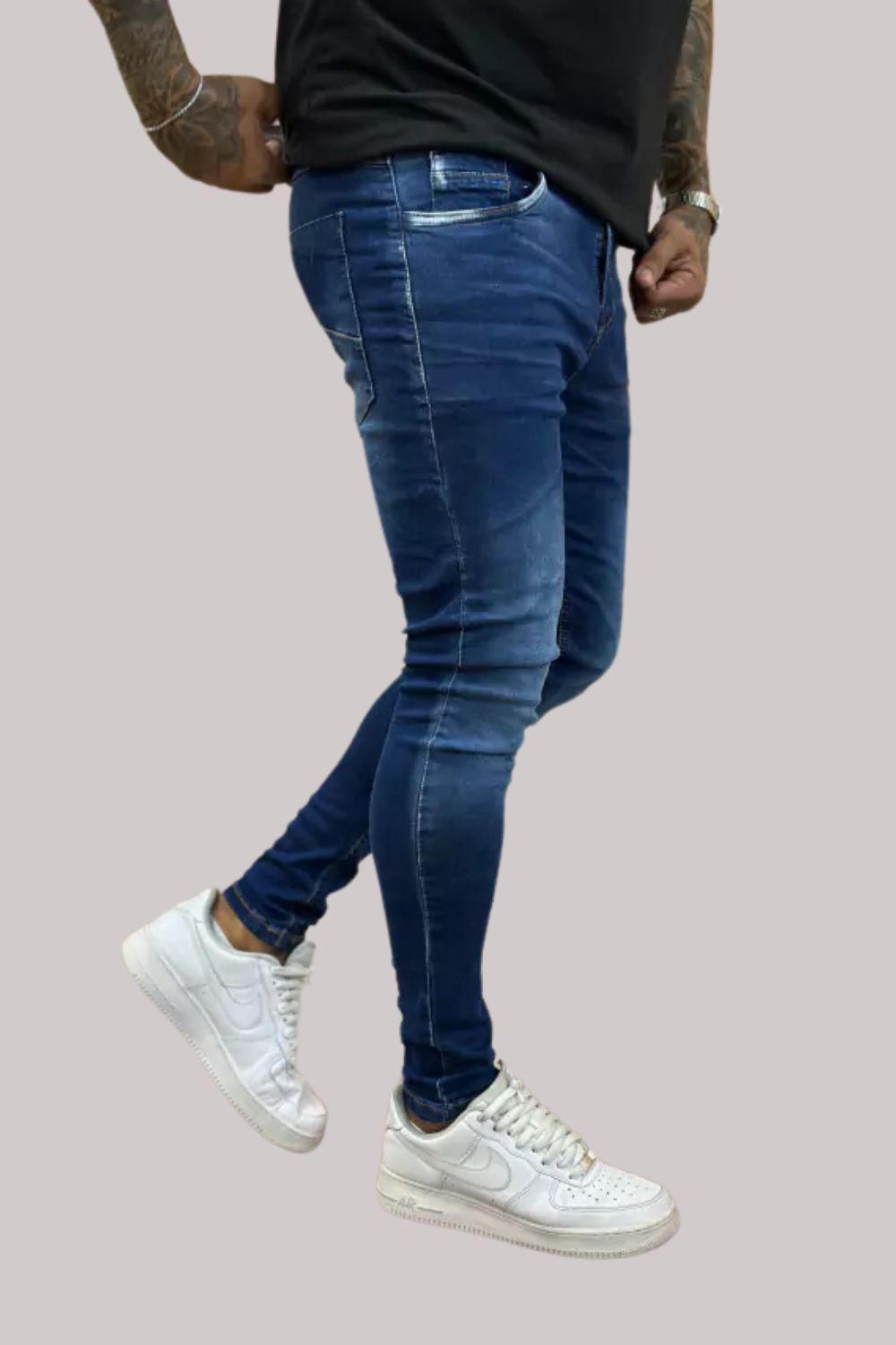 CALÇA JEANS ESCURO LISA LLEVA