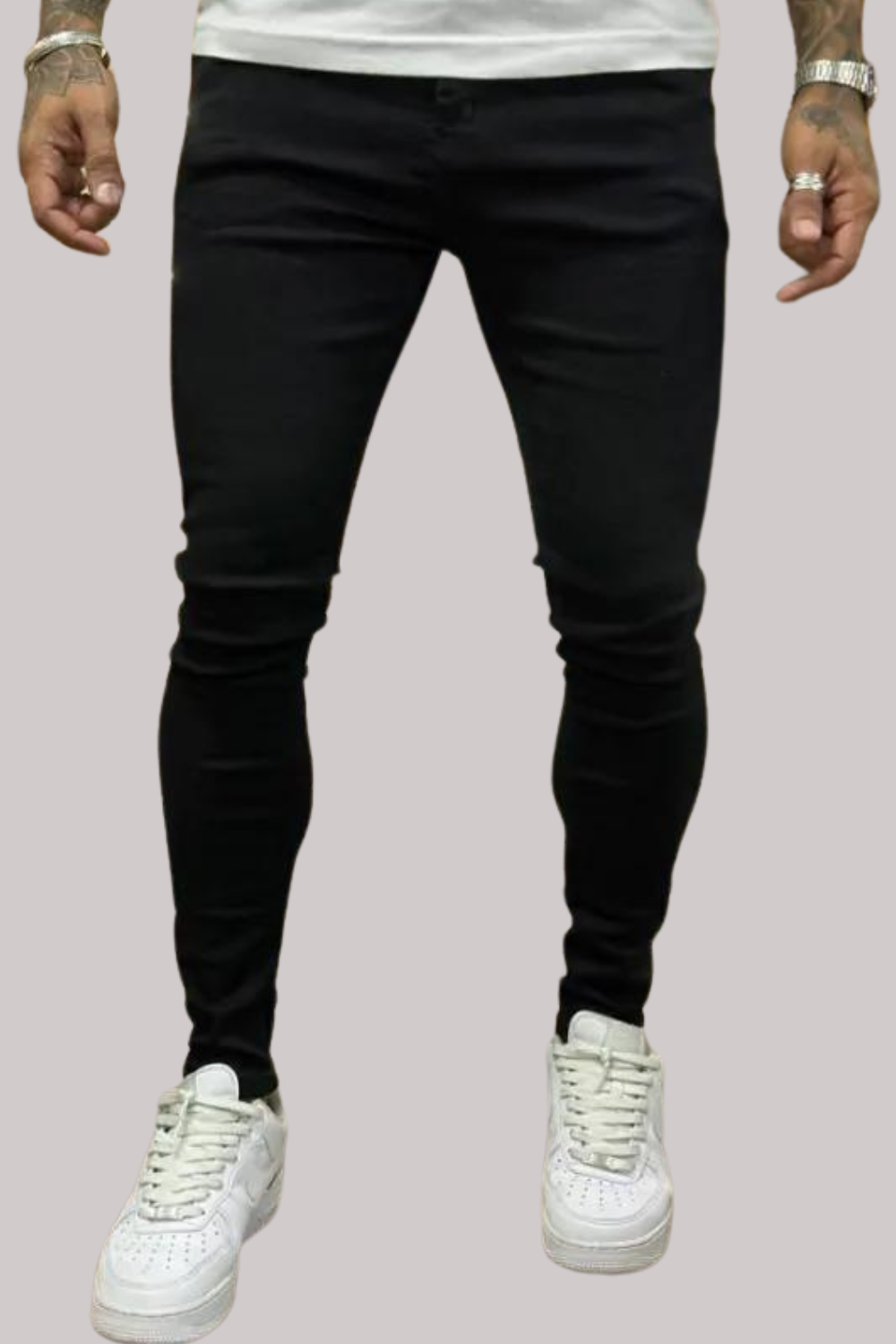 CALÇA LLEVA SUPER SKINNY JEANS PRETA LISA