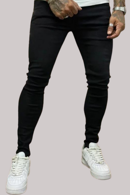 CALÇA LLEVA SUPER SKINNY JEANS PRETA LISA