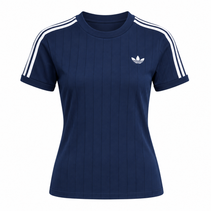 CAMISETA ADIDAS ORIGINALS FEM PINSTRIPE SLIM KS9992 NIGHT INDIGO