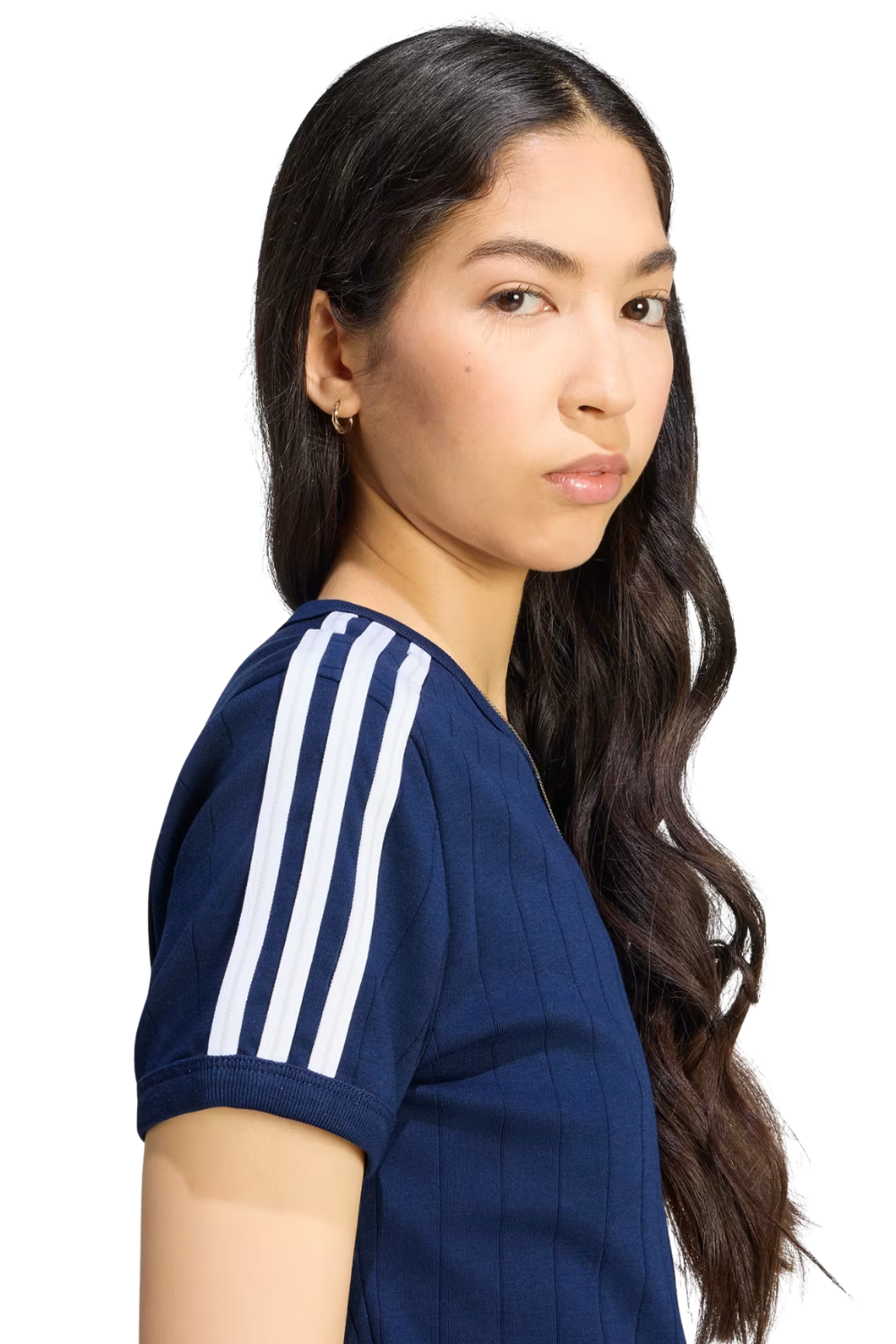 CAMISETA ADIDAS ORIGINALS FEM PINSTRIPE SLIM KS9992 NIGHT INDIGO