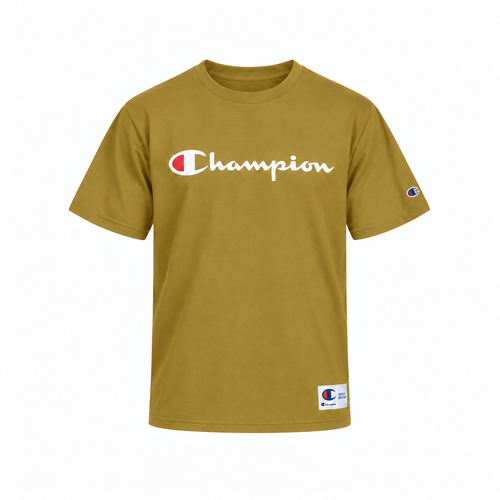 CAMISETA CHAMPION SCRIPT LOGO BORDADO EVA TECIDO MEIA MALHA GROSSO