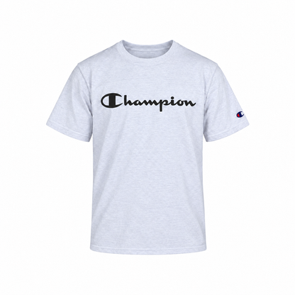 CAMISETA CHAMPION LEV MC SCRIPT ONE COLOR
