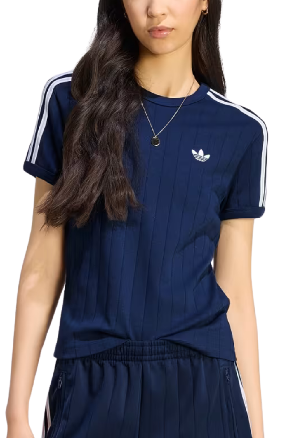 CAMISETA ADIDAS ORIGINALS FEM PINSTRIPE SLIM KS9992 NIGHT INDIGO