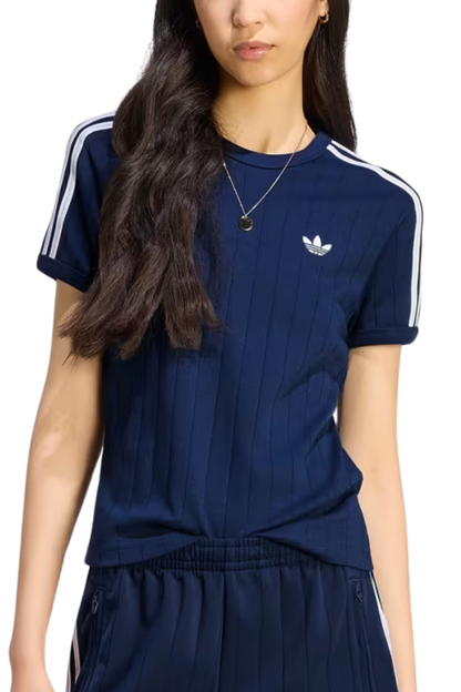CAMISETA ADIDAS ORIGINALS FEM PINSTRIPE SLIM KS9992 NIGHT INDIGO