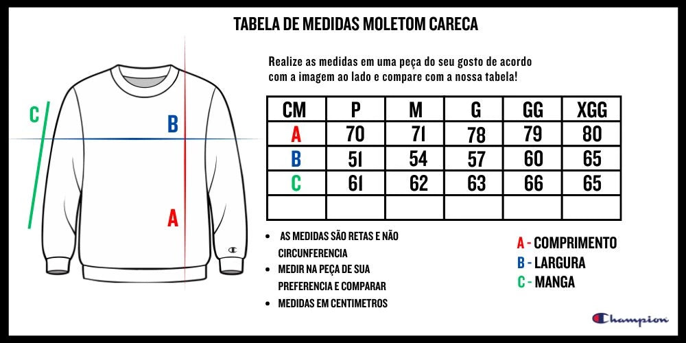 MOLETOM CHAMPION CREWNECK ATH MINI SCRIPT GF88BY08160AZM