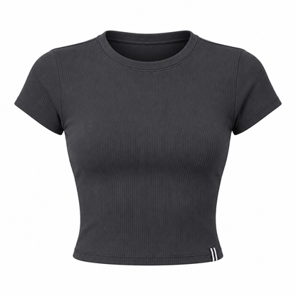 CAMISETA FEM FILA CROPPED LIFE RIBBED III F12SP00138 PRETO