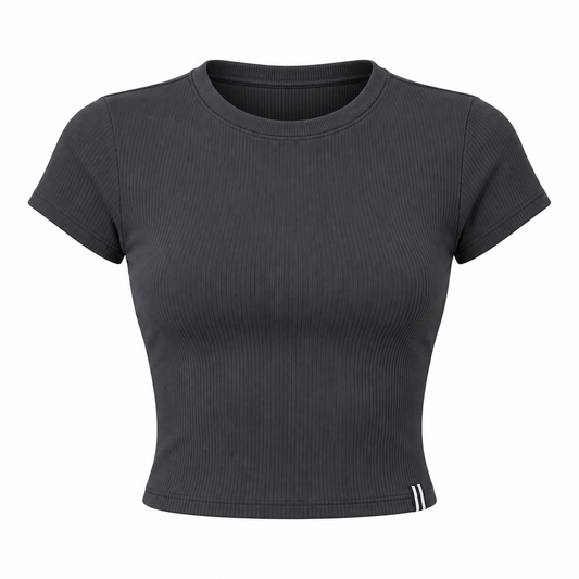 CAMISETA FEM FILA CROPPED LIFE RIBBED III F12SP00138 PRETO