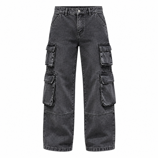 CALÇA OVERSIZED GRAFITE COM BOLSO JAY8691