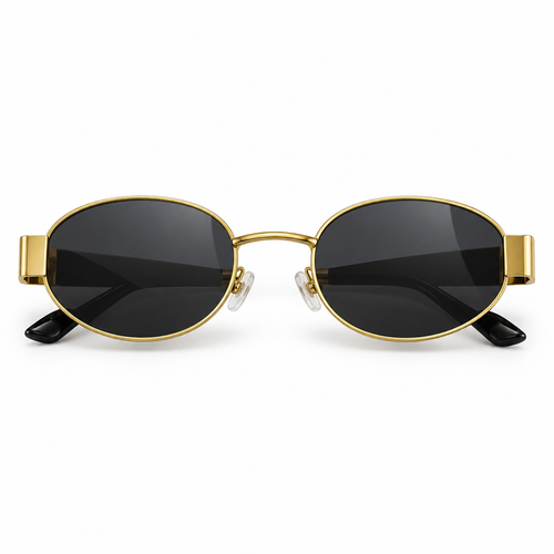 Óculos armação Oval em Metal Estilo Rétro Bohemio