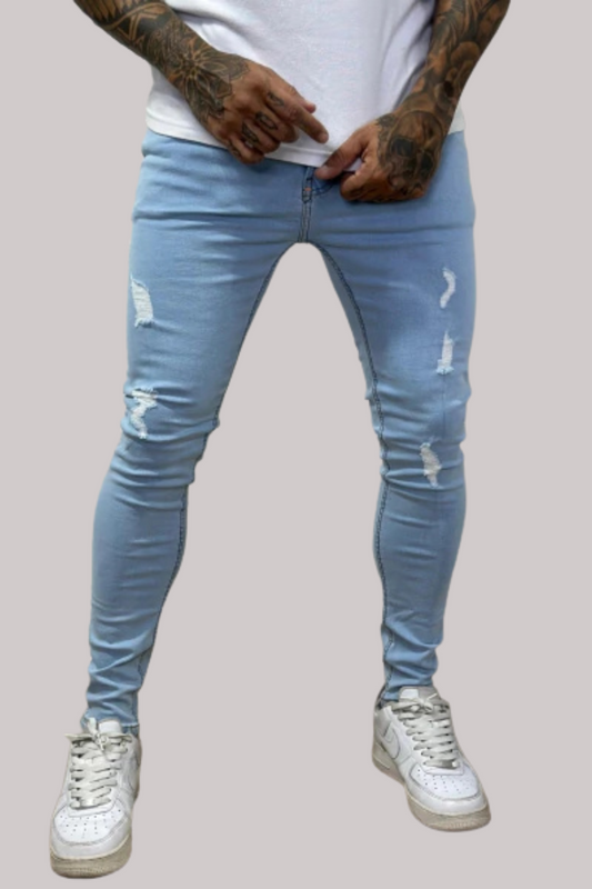 CALÇA LLEVA SUPER SKINNY DESTROYED JEANS CLARO CJLLEVA0044